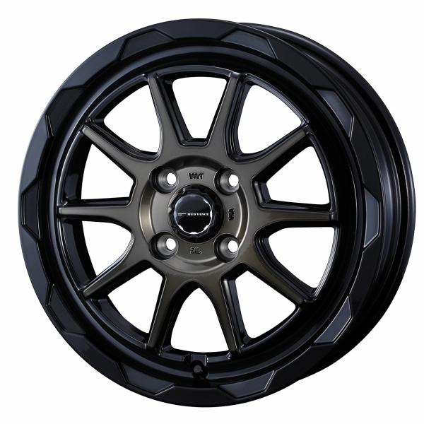 ウェッズ MUD VANCE 06 14インチ リム幅4.5J インセット+45 4穴 PCD100 ブラックポリッシュブロンズクリア ホイール 2本セット