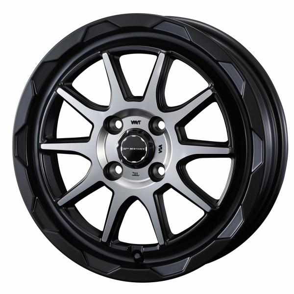 ウェッズ MUD VANCE 06 14インチ リム幅4.5J インセット+45 4穴 PCD100 マットブラックポリッシュ ホイール 2本セット