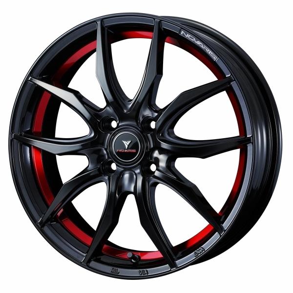 ウェッズ NOVARIS ROHGUE ノヴァリス ローグ VF 15インチ リム幅5.5J インセット+43 4穴 PCD100 ピアノブラック/レッドライン ホイール 1本