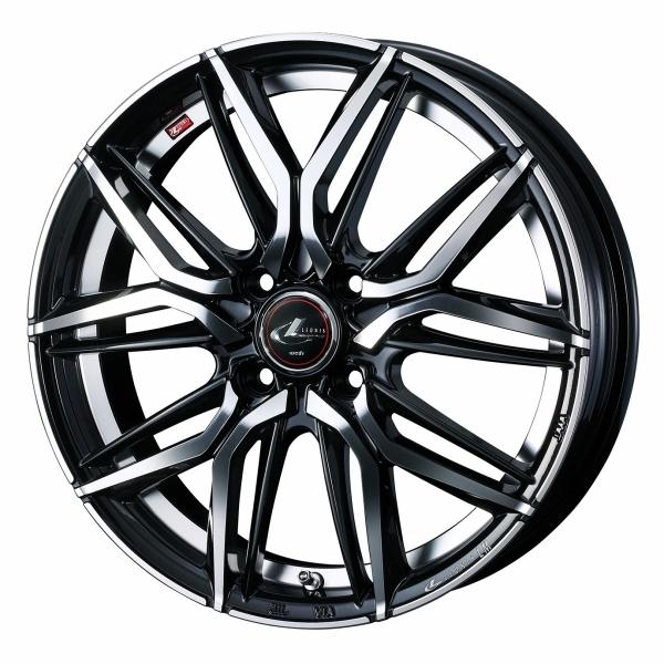 ウェッズ LEONIS レオニス LM 15インチ リム幅5.5J インセット+43 4穴 PCD100 PBMC (パールブラック/ミラーカット) ホイール 2本セット
