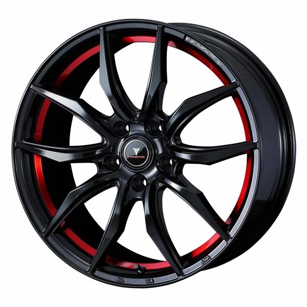 ウェッズ NOVARIS ROHGUE ノヴァリス ローグ VF 18インチ リム幅8.0J インセット+42 5穴 PCD114.3 ピアノブラック/レッドライン ホイール 4