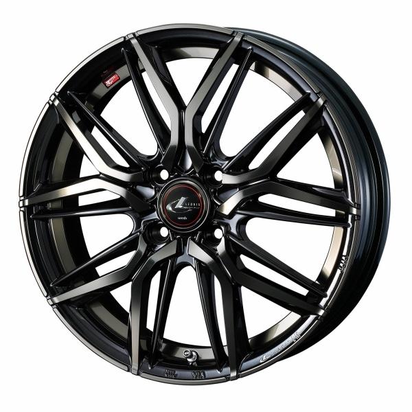 ウェッズ LEONIS レオニス LM 15インチ リム幅4.5J インセット+45 4穴 PCD100 PBMC/TI (パールブラック ミラーカット/チタントップ ホイー