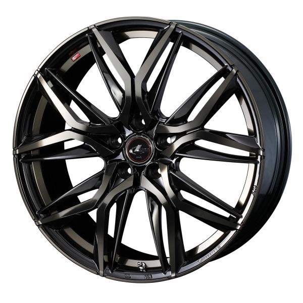 ウェッズ LEONIS レオニス LM 17インチ リム幅7.0J インセット+42 5穴 PCD114.3 PBMC/TI (パールブラック ミラーカット/チタントップ ホイ