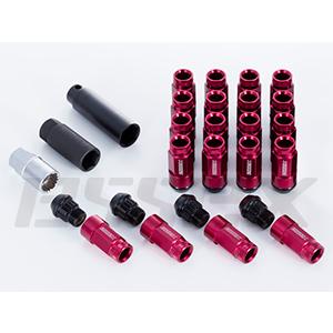 エセックス CRS シーアールエス (M12×P1.5) 2ピースシェルナット ミドル/ローレット アダプターポーチ付 4穴用(16本入り) レッド