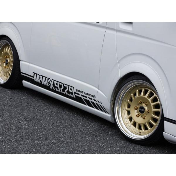 エセックス CRS シーアールエス ハイエース 200系 ワイド ロングボディ ESSEX サイドデカール 運転席側1枚 ガンメタ