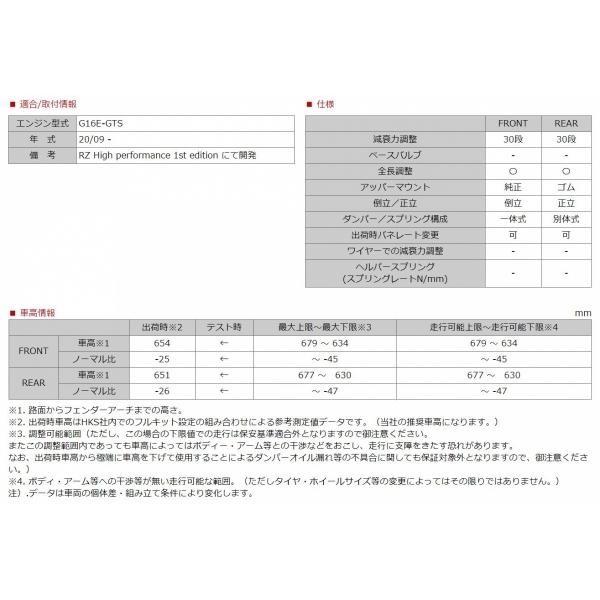 エッチケーエス HKS GRヤリス GXPA16 車高調 HIPERMAX S_1