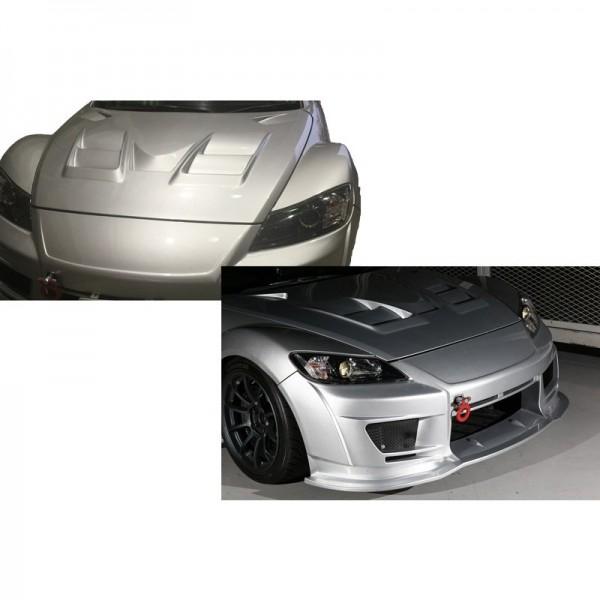 rx-8 エアロボンネット　メーカー不明 長谷川整備レンタル RX-8 後期 コラボエアロシリーズ ボンネット 前後