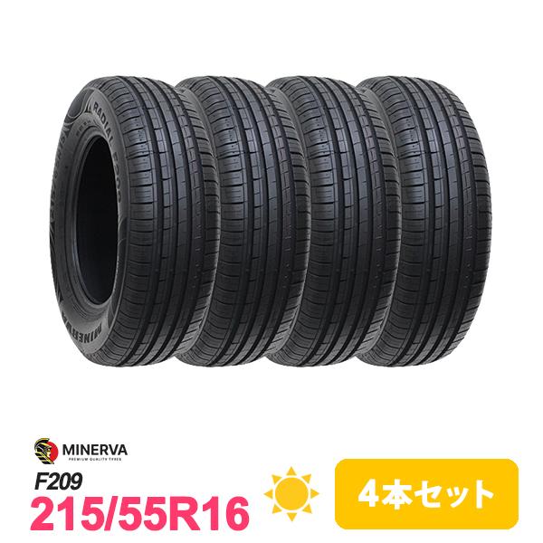 【未走行に近い】MINERVA RADIAL F209 215/55R16 16インチ 4本 24年製 インサイト VW/パサート audi/A4 VOLVO/S60等　(VTN255) MINERVA（ミネルバ） 4本セット 215/55R16 タイヤ サマータイヤ F209
