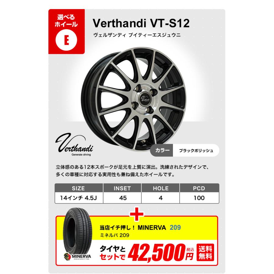 MINERVA（ミネルバ） 155/65R14 ホイールが選べる 軽自動車用サマー