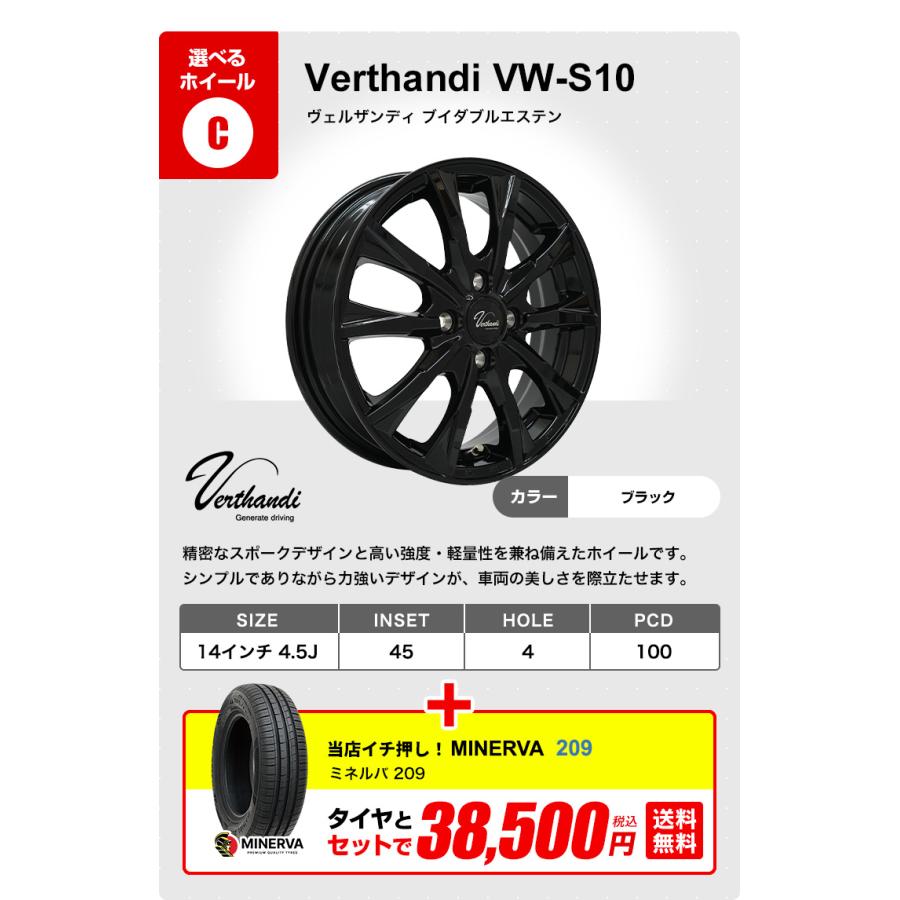 MINERVA（ミネルバ） 155/65R14 ホイールが選べる 軽自動車用サマー