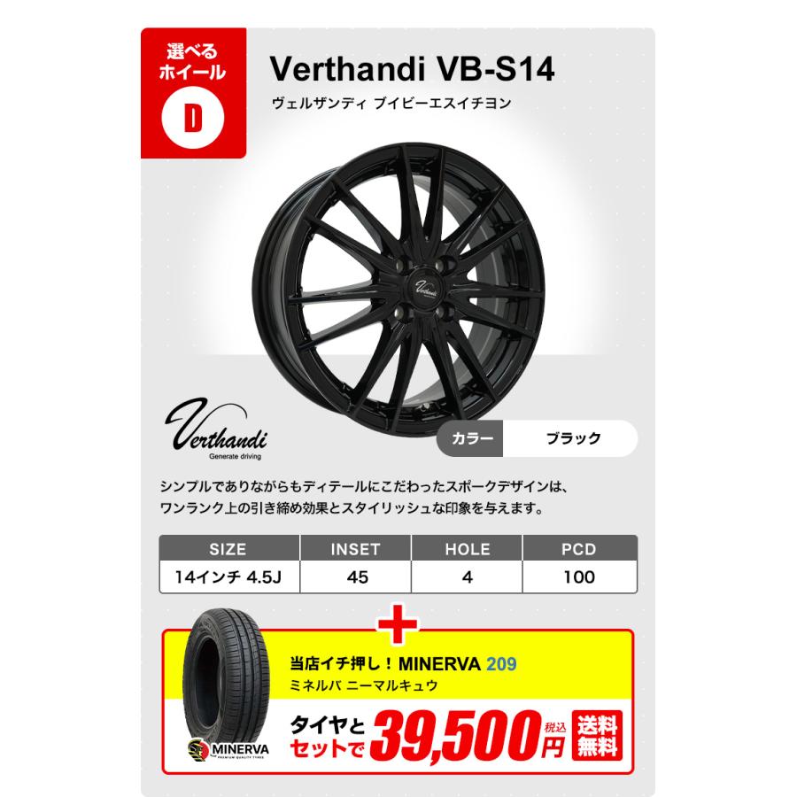 MINERVA（ミネルバ） 155/65R14 ホイールが選べる 軽自動車用サマー
