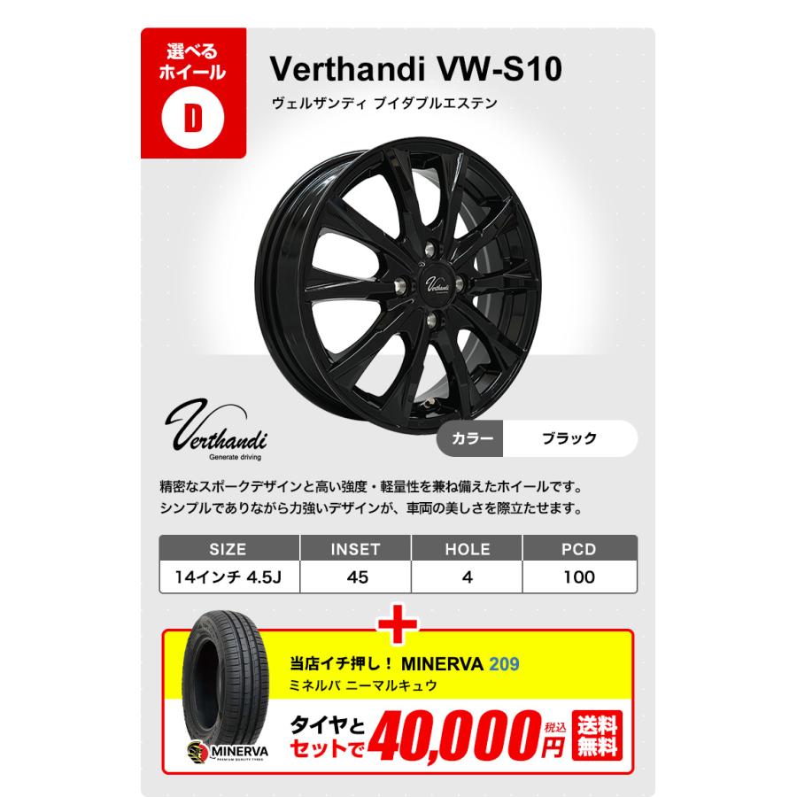 MINERVA（ミネルバ） 155/65R14 ホイールが選べる 軽自動車用サマー