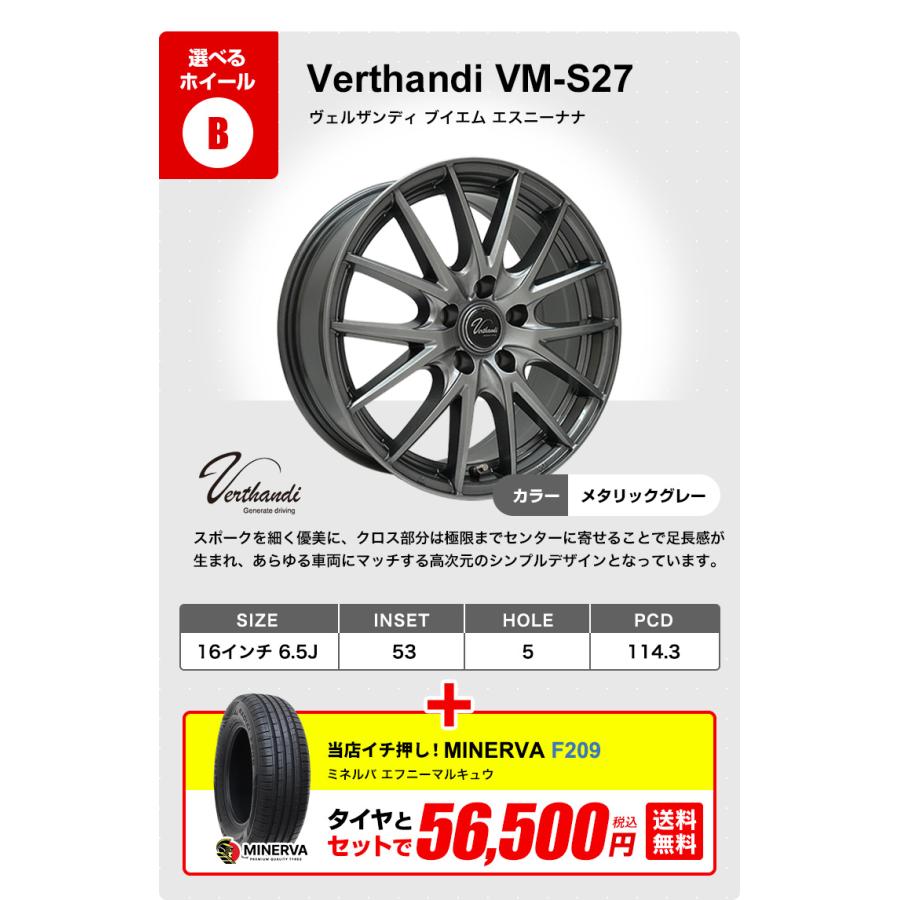 205/60R16 ホイールが選べる 普通自動車用サマータイヤホイールセット