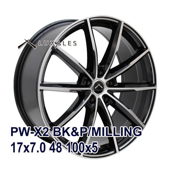4枚セット】 LUXALES PW-X2 17x7.0 +48 100x5 BK&P/MILLING :WH04346