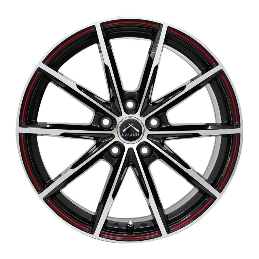 4枚セット】 LUXALES PW-X2 17x7.0 +53 114.3x5 BK&P/R.MILLING 