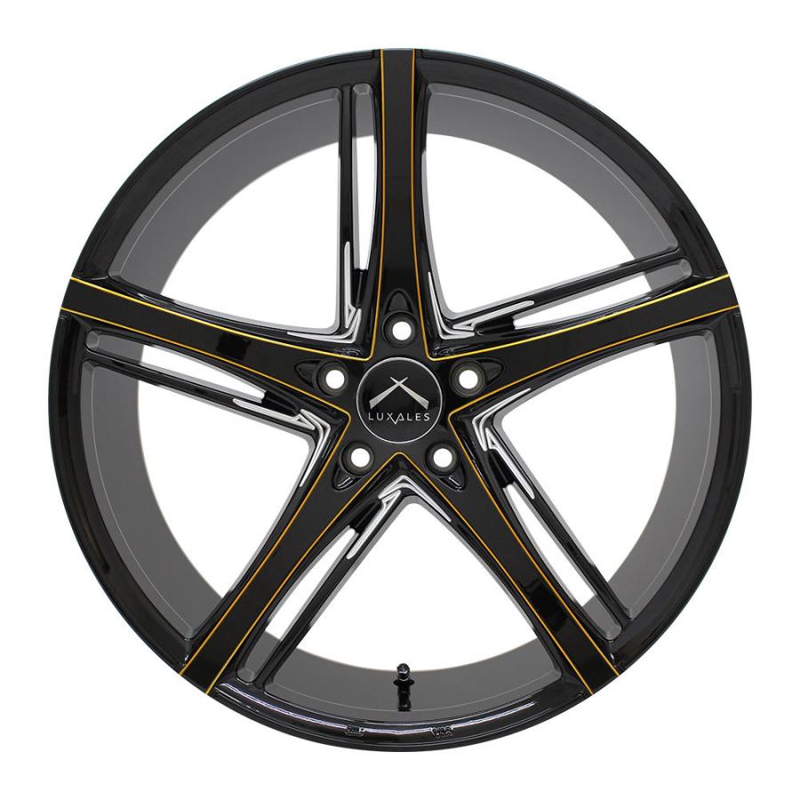 4枚セット】 LUXALES PW-V1 19x8.5 +45 114.3x5 BK/G.MILLING