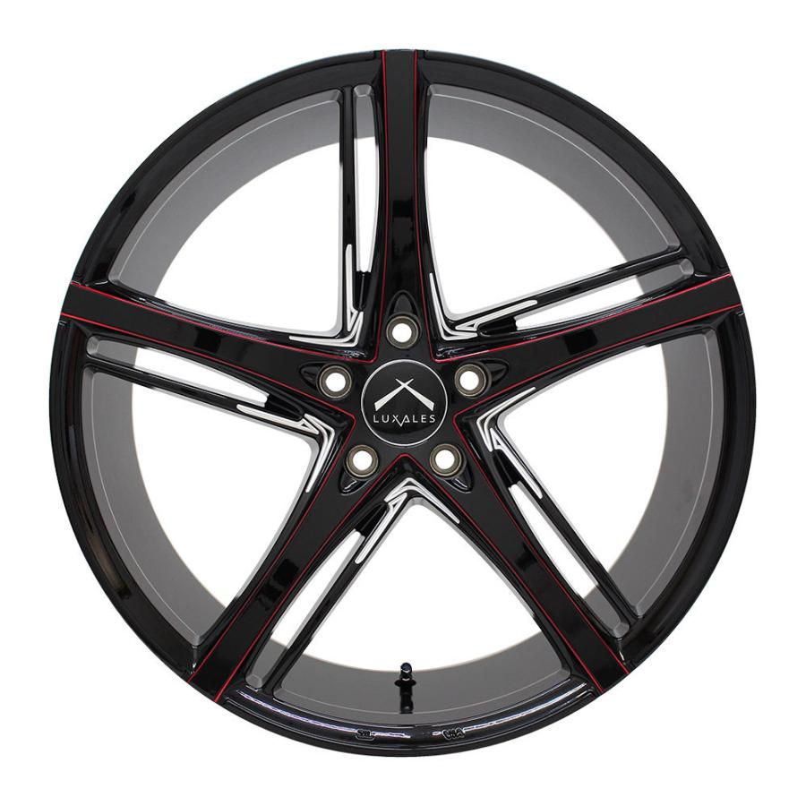 4枚セット】 LUXALES PW-V1 20x8.5 +38 114.3x5 BK/R.MILLING
