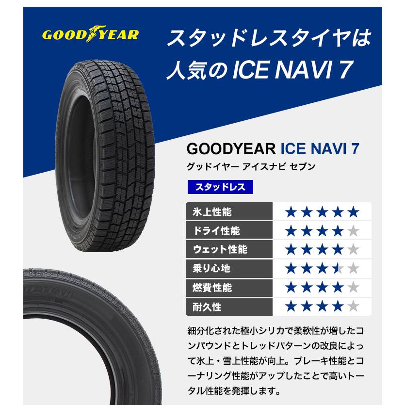 アイスナビ7 & グッドイヤー 185/60R15 タイヤセット 15インチ グッドイヤー（GOODYEAR） 185/60R15 スタッドレスタイヤホイール