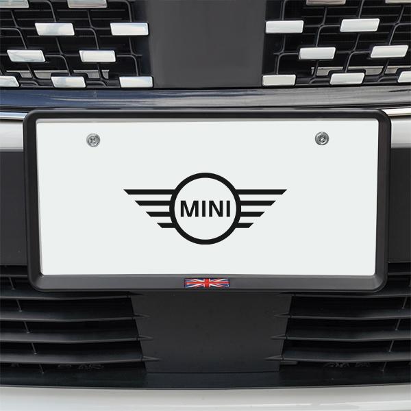 イギリス国旗 ナンバープレートフレーム 前後セット マットブラック MINI ミニ クーパー クラブマン 他 ユニオンジャック 新基準対応 の商品画像