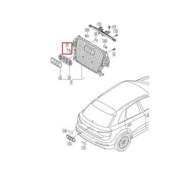 アウディ 純正 RSQ3 RS グリルエンブレム 8U0853736A2ZZ　_2