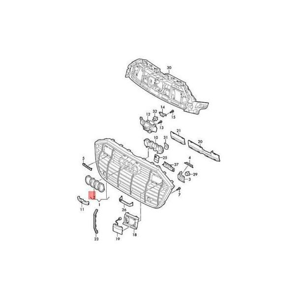 Audi（アウディ） 純正 フロントグリルエンブレム グロスブラック A1