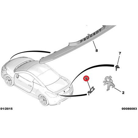 PEUGEOT（プジョー） 純正 リアバッジ エンブレム RCZ 1611261280