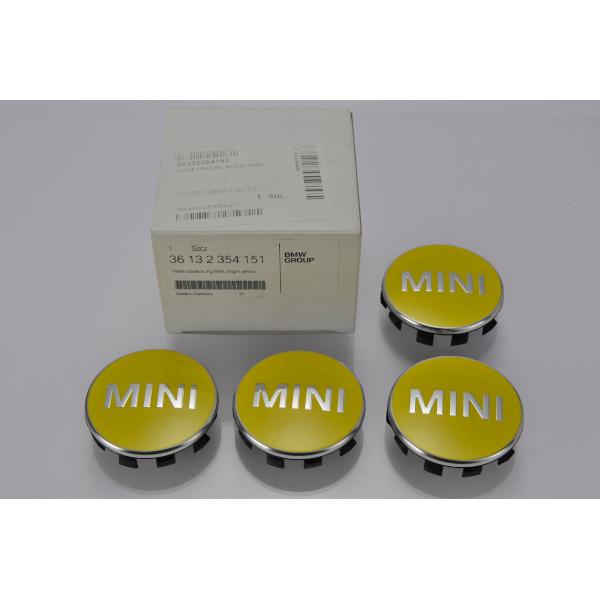 BMWMINI純正 ミニ F55 F56 F54 F57 F60 ブライトイエローカラード ホイールセンターキャップ 57mm X4個  36132354151｜autowear｜02