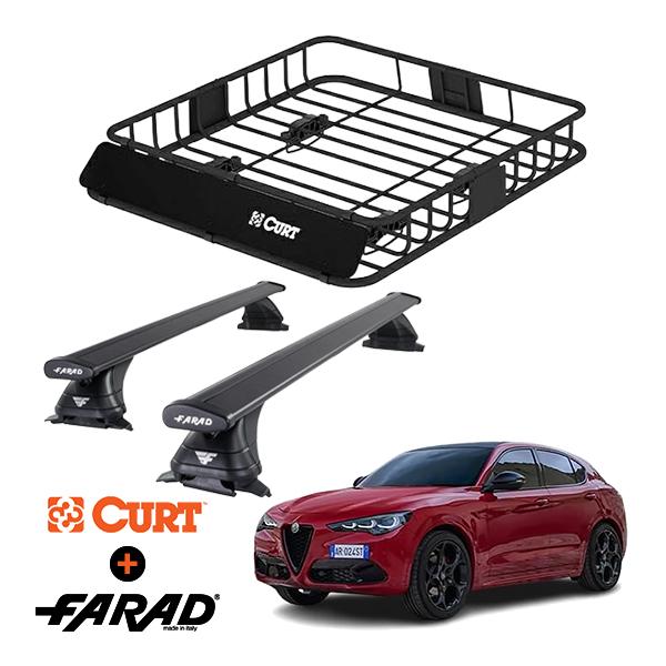 CURT製 ルーフラック ＋ ファラド FARAD ルーフバーセット ベースキャリアキット 国際認証 TUV アルファロメオ ステルヴィオ 949 18y- | 