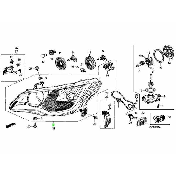 ホンダ 純正 シビック FD2 タイプ R TYPE HID ヘッドライト