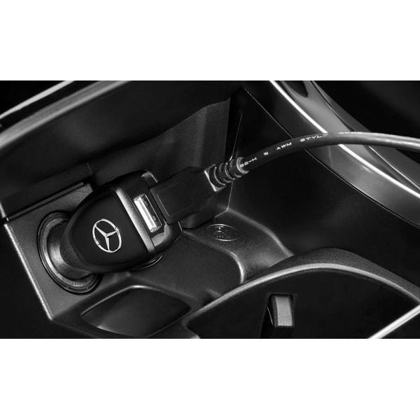 メルセデスベンツ 純正 USB パワーチャージャー ロゴ入り 2.4A シガーソケット USB-A W176 W177 W204 W205 W211 W212 W213 2138200803