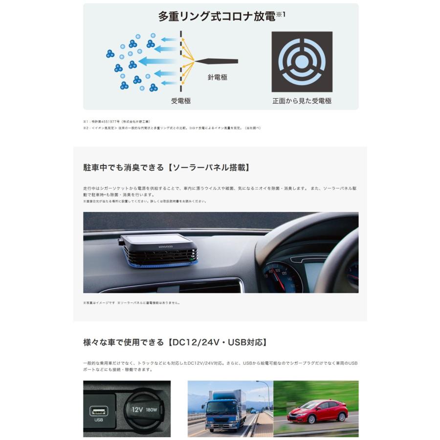 CAX-DS01 低濃度オゾン発生器（ソーラータイプ） 除菌、消臭 KENWOOD/ケンウッド | ケンウッド | 02