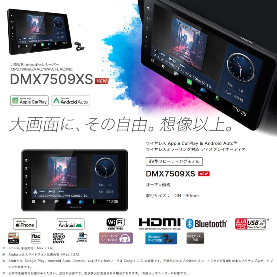 ケンウッド DMX7509XS KENWOOD ワイヤレスミラーリング対応