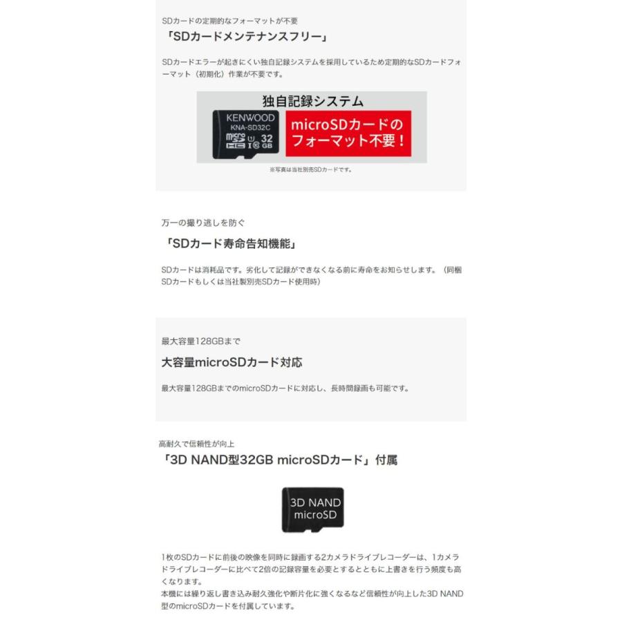 DRV-C770R 360°撮影対応2カメラドライブレコーダー KENWOOD/ケンウッド 32GBSDカード付属 | JVCケンウッド | 11