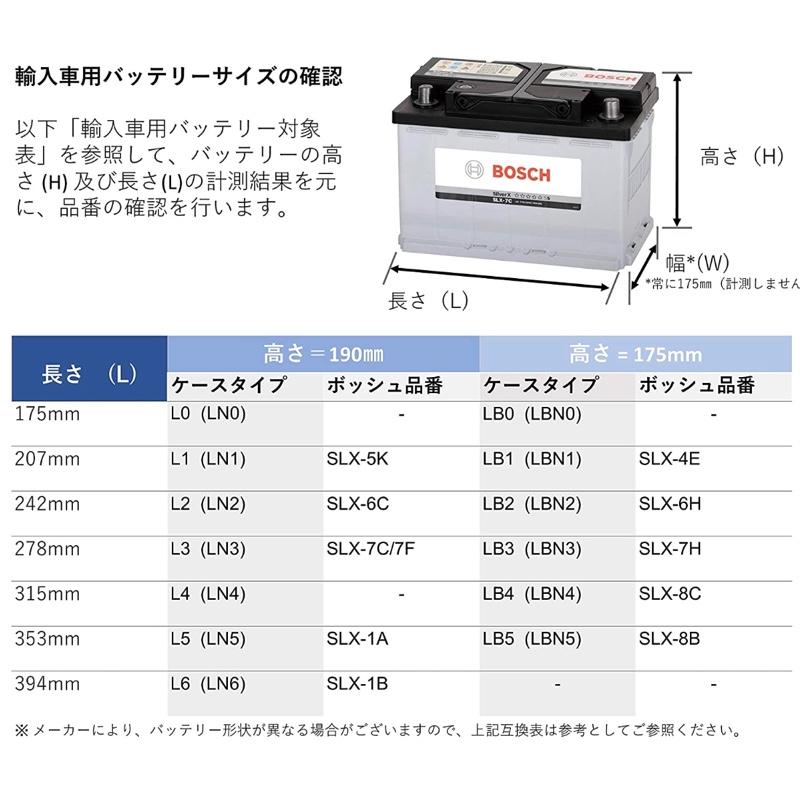 【正規品】 BOSCH ボッシュ バッテリー  SLX-7C シルバーX 77Ah 790A　シルバーバッテリー  ( 互換 PSIN-7C LN3 )｜autowork｜07