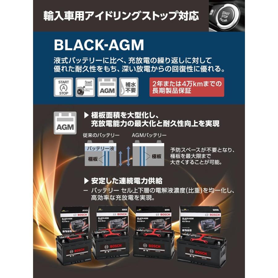 【正規品】 BOSCH ボッシュ バッテリー  BLACK-AGM BLA-12 12Ah 補機バッテリー メルセデスベンツ用｜autowork｜02