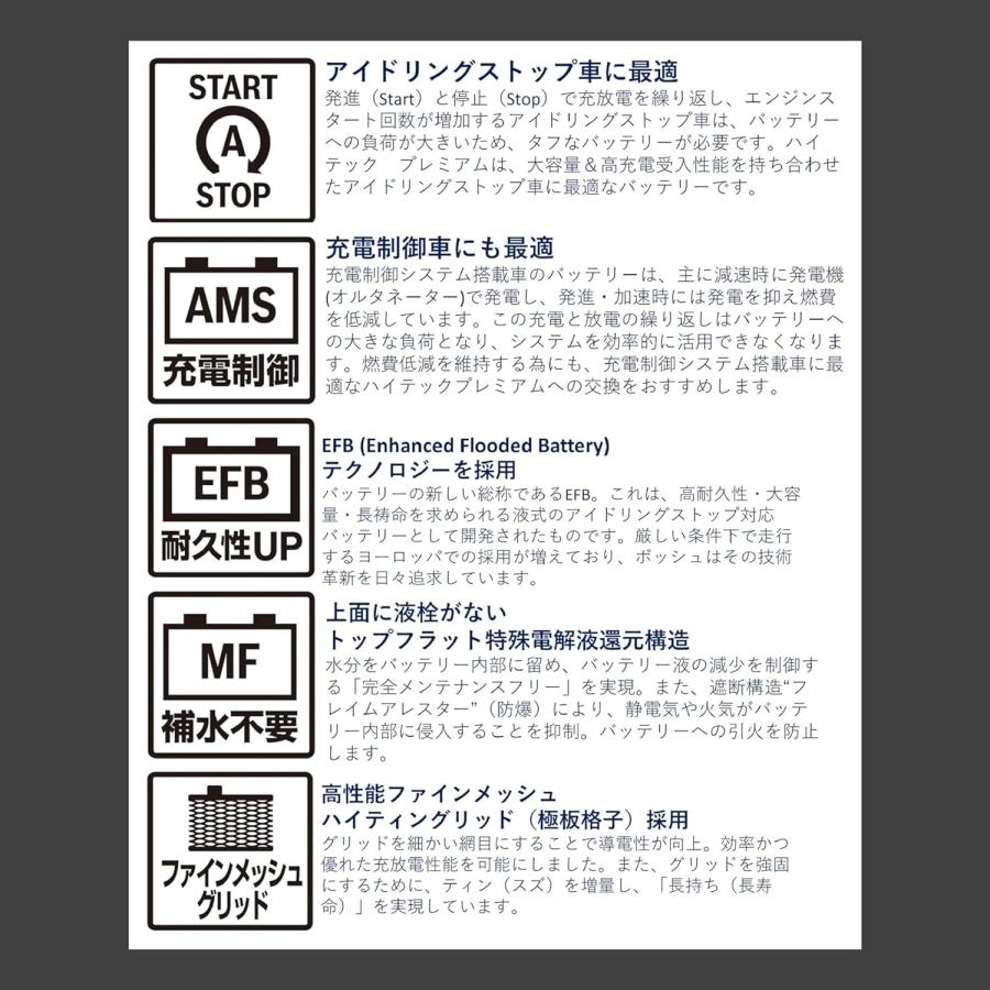 【正規品】 BOSCH ボッシュ バッテリー 60B19L ハイテック プレミアム HTP-60B19L 充電制御車 適合 34B19L 38B19L 40B19L 等｜autowork｜07