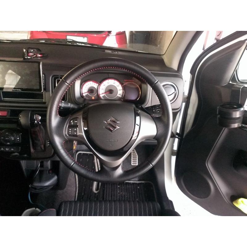 ステアリングuリングガーニッシュ ブラック レッド Ha36s アルトターボrs アルトワークス At U00 Autrade 通販 Yahoo ショッピング