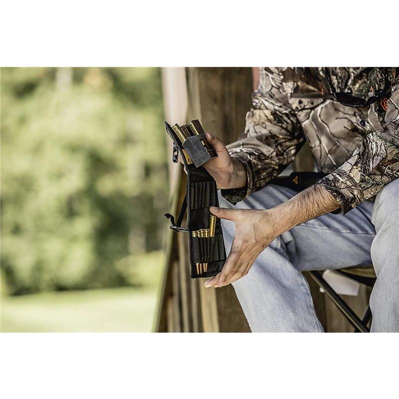 ライフル装弾ポーチ 弾差 12発 弾差し ブレットポーチ 黒 狩猟 射撃