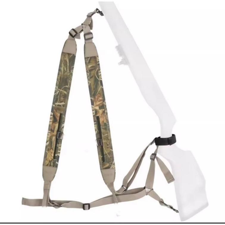 カモフラ柄ダブルライフルスリング 負管 背負いタイプのスリング 狩猟