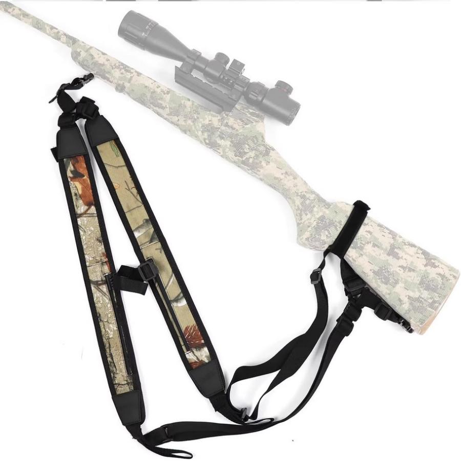 カモフラ柄ダブルライフルスリング 負管 背負いタイプのスリング 狩猟