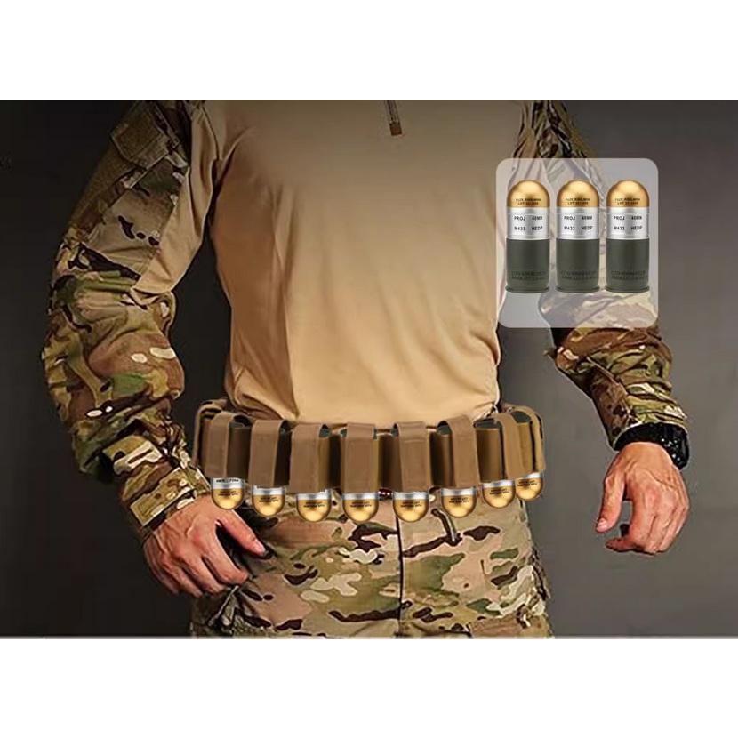 40mmグレネード 装弾ベルト 弾帯 バンダリア ブラック 15発 : AUTRADE