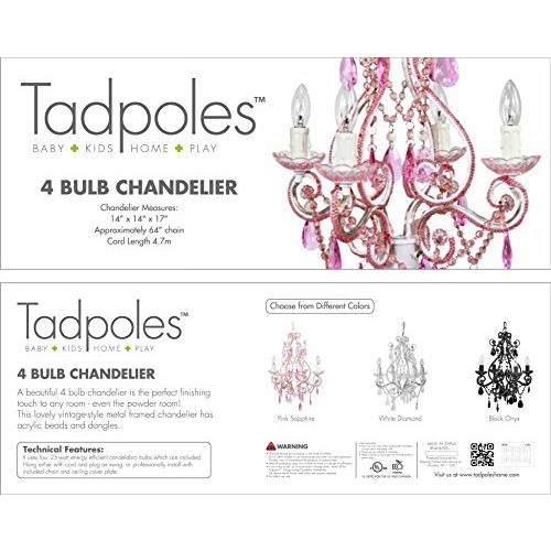 限定先行予約販売 Tadpoles Four Bulb Chandelier%カンマ% Pink by Tadpoles [並行輸入品]