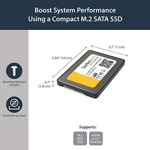 在庫限り超特価 StarTech.com M.2 SSD ‐ 2.5インチSATA 3.0 変換アダプタ アルミ保護ケース付属 9.5mm高さ対応NGFFソリッドステートドライブ変換アダプタ SAT2M2NGFF25