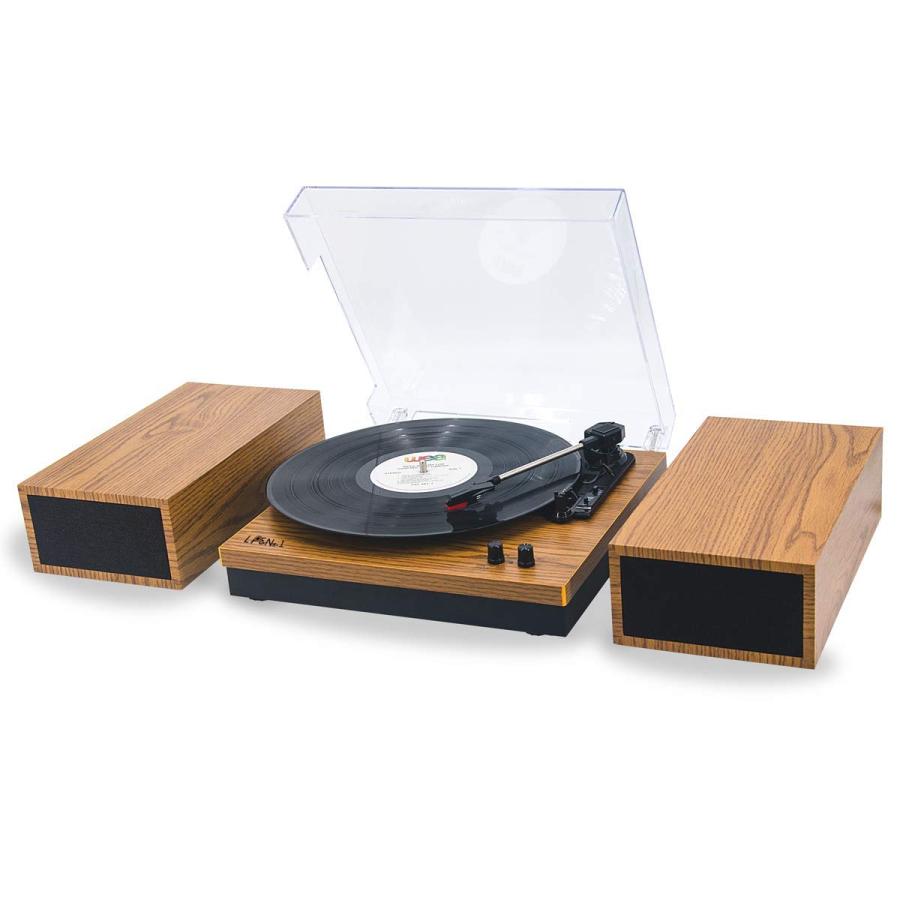 LP&No.1 外部スピーカー付Bluetoothビニルレコードプレーヤー、オート 