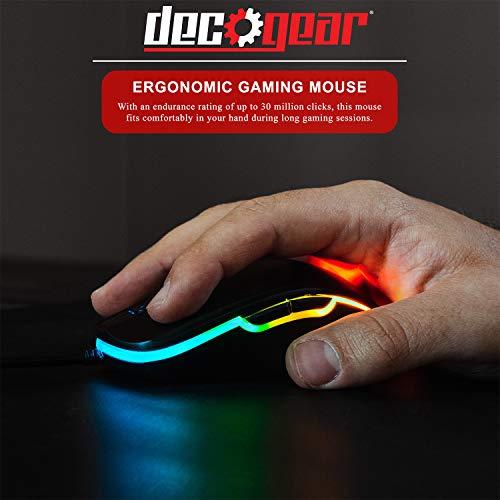 デコギアワイヤードゲーム用マウス|800-5000 DPI調整可能|高精度光学式