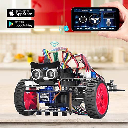 非対面買い物 OSOYOO Model 3 Robot Car DIY Starter Kit for Arduino UNO | Remote Control App Educational Motorized Robotics for Building Programming Learning Ho