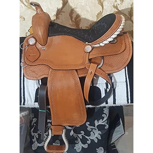 HORSE SADDLERY IMPEX' キッズ ポニー&大人用 クラシック品質プレミアムレザーコンフォートウエスタンバレルレーシング