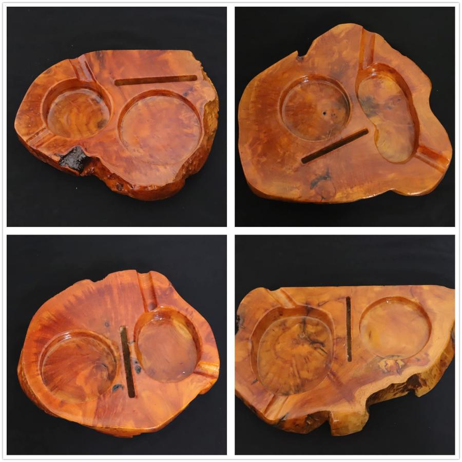 木製シガーアシュトレイウィスキーガラストレー付シガーカッターホルダー、男女のシガーアクセサリーギフト、屋外パティオ用ウィスキーガラストレー付シガー