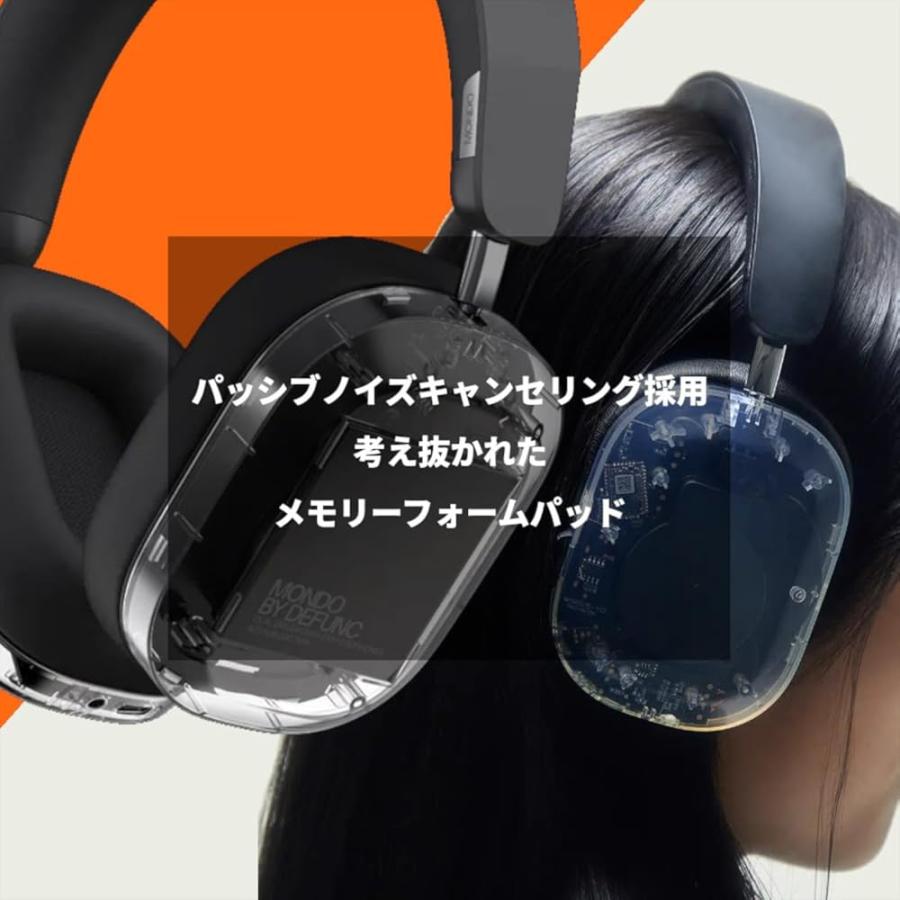 MONDO ブルートゥースヘッドホン Over Ear トランスペアレント M1002 ［ノイズキャンセリング対応 /Bluetooth対応］_2