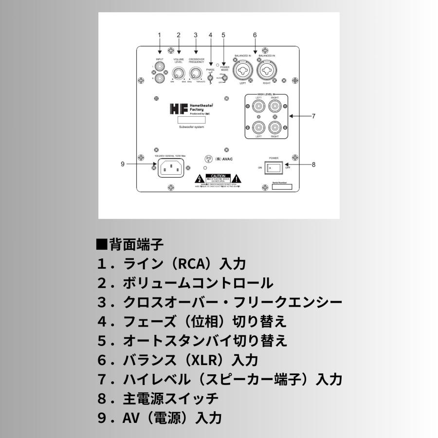 HF-SW800B Home theater Factory produced by avac [ホームシアターファクトリー] サブウーファーの画像